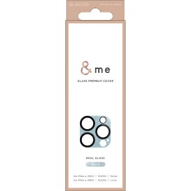 ELECOM｜エレコム iPhone 16 Pro/16 Pro Max用 レンズフィルム カメラレンズカバー ガラス &me 全面グリッター PMA24CFLLP6BU
