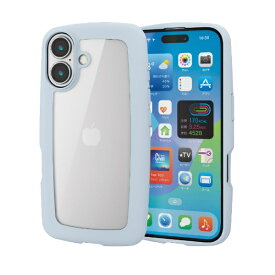ELECOM｜エレコム iPhone 16（6.1インチ）ハイブリッドケース ぷっくりフレーム PMA24AHVPBU