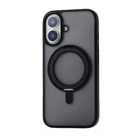 ELECOM｜エレコム iPhone 16（6.1インチ）ハイブリッドケース MAGKEEP スタンド ブラック PMA24AMAGSTBK