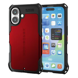 ELECOM｜エレコム iPhone 16（6.1インチ）ZEROSHOCK レッド PMA24AZERORD