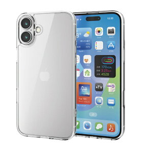 ELECOM�b�G���R�� iPhone 16 Plus�i6.7�C���`�j �n�C�u���b�h�P�[�X �K���X �X�^���_�[�h �N���A PMA24BHVCG1CR