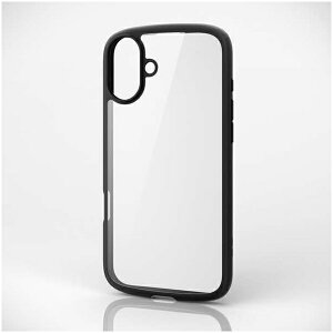 ELECOM�b�G���R�� iPhone 16 Plus�i6.7�C���`�j TOUGHIM LITE �t���[���J���[ �u���b�N PMA24BTSLFCBK