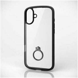 ELECOM｜エレコム iPhone 16 Plus（6.7インチ） TOUGHIM LITE フレームカラー リング付 ブラック PMA24BTSLFCRBK