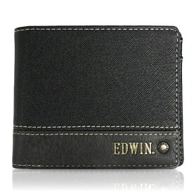 ファインプラス｜FINE PLUS 切替合皮 二つ折財布 EDWIN BLACK 22269257