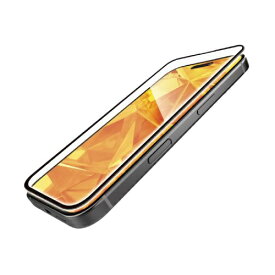 ELECOM｜エレコム iPhone 16（6.1インチ）ガラスフィルム フレーム付き 高透明 ブラック PMA24AFLGF
