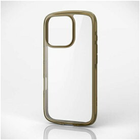 ELECOM｜エレコム iPhone 16 Pro（6.3インチ） TOUGHIM LITE フレームジェリーカラー ブラウン PMCA24CTSLAFCBR