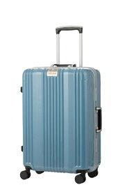 【エントリーで最大全額ポイント還元｜12/11まで】 レジェンドウォーカー｜LEGEND WALKER フレームキャリーケース LUXE M 鏡面仕上げ 静音キャスター アクアブルー 6032-58BL [TSAロック搭載]