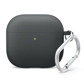 ELAGO｜エラゴ AirPods 5 AirPods 4 対応 ケース シリコン ハイブリッド カバー カラビナ 付き 耐衝撃 落下防止 ワイヤレス充電 MagSafe 対応 LIQUID HYBRID HANG ブラック ブラック EL_AP4CSSCLG_BK