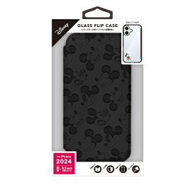 PGA｜ピージーエー iPhone 16用 ガラスフリップケース Premium Style ミッキーマウス PG-D24AGF01MKY