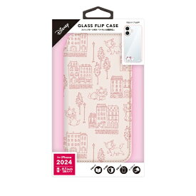 PGA｜ピージーエー iPhone 16用 ガラスフリップケース Premium Style ディズニーマリー PG-D24AGF03MAR