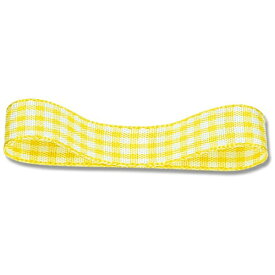 シモジマ｜SHIMOJIMA ギンガムリボン [14mm×30m] HEIKO(ヘイコー) 黄色