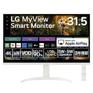 LGbGW[ USB-CΉ PCj^[ MyView Smart Monitor 32SR75U-W [31.5^ /4K(3840×2160j /Ch /60Hz]