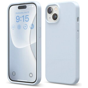 ELAGO�b�G���S iPhone 15 �ϏՌ� �V���R���P�[�X SILICONECASE ���C�g�u���[ EL_IONCSSCS3_LB