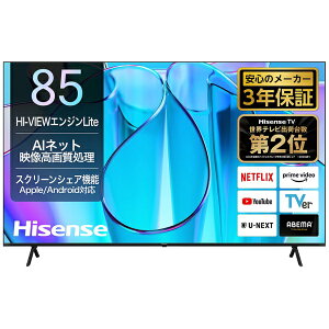 yۏ؁uȐvvz HisensebnCZX ter 85E6N [85V^ /BluetoothΉ /4KΉ /BSECS 4K`[i[ /YouTubeΉ]
