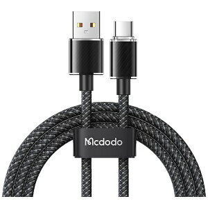 Mcdodob}Nhh Type-A to Type-C 6A 100W QC2.0/3.0/4.0 Transparent Data Cable 1.2m ubN BMDCA365-12-BK
