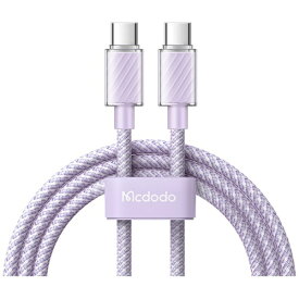 Mcdodo｜マクドド 100W Type-C to Type-C Transparent Data Cable 1.2m パープル BMDCA367-12-PL