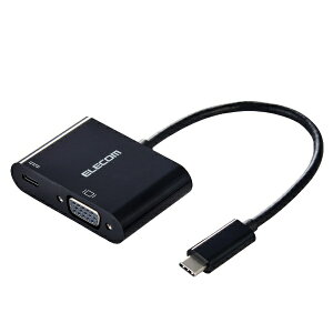 ELECOMbGR fϊA_v^ [USB-C IXX VGA /USB-CXd /USB Power DeliveryΉ /60W] (Chrome/Android/iPadOS/iOS/Mac/Windows11Ή) ubN AD-CVGAPDBK2