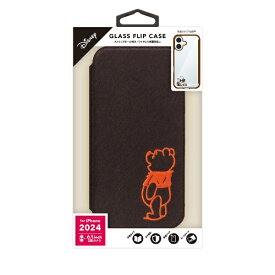 PGA｜ピージーエー iPhone 16用 ガラスフリップケース Premium Style くまのプーさん PG-D24AGF06POO