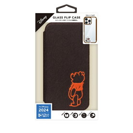 PGA｜ピージーエー iPhone 16 Pro用 ガラスフリップケース Premium Style くまのプーさん PG-D24BGF06POO
