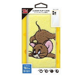 PGA｜ピージーエー iPhone 16 Pro用 クリアフリップケース サガラ刺繍 ジェリー Premium Style ジェリー PG-W24BCF02JER