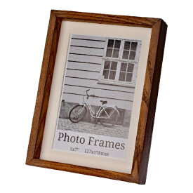 ETSUMI｜エツミ 木製フォトフレーム 2L/ハガキサイズ兼用 ブラウン E-5599