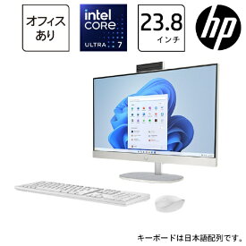 【エントリーで最大全額ポイント還元｜7/18迄】 HP｜エイチピー デスクトップパソコン HP 24 シェルホワイト A2MM3PA-AAAI [23.8型 /Windows11 Home /intel Core Ultra 7 /メモリ：16GB /SSD：1TB /Office HomeandBusiness /2024年11月モデル]