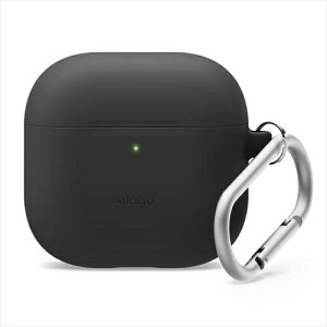 ELAGObGS AirPods4 VRP[X Jo[ Jri t ϏՌ \tg ^ h~ CX[d MagSafe Ή SILICONE HANG CASE ubN ubN