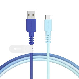 MOTTERU｜モッテル グラデーションケーブル USB-A to USB-C iPhone15以降 Android各種対応 データ転送 アクアカラー MOT-SCBACG100-AQ [USB-A ⇔ USB-C]