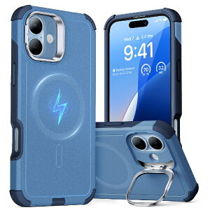 C[GXA[bESR iPhone 16i6.1C`j ~^[O[hX^htnCubhP[X ESR Light Blue CyberToughCasewithStashStand(HaloLock)iPhone16