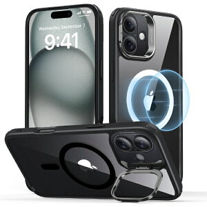�C�[�G�X�A�[���bESR iPhone 16 Plus�i6.7�C���`�j�X�^���h�t�n�C�u���b�h�P�[�X ESR Clear Black ClassicHybridCaseStashStandforiPhone16Plus