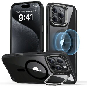 �C�[�G�X�A�[���bESR iPhone 16 Pro Max�i6.9�C���`�j�X�^���h�t�n�C�u���b�h�P�[�X ESR Clear Black ClassicHybridCaseStashStandforiPhone16ProMax