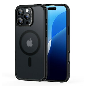 �C�[�G�X�A�[���bESR iPhone 16 Pro Max�i6.9�C���`�j�}�O�l�b�g�Ή��A�~���^���[�O���[�h�P�[�X ESR Frosted Black ESRClassicHybridCase(HaloLock)iPhone16ProMax