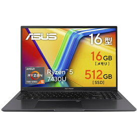 ASUS｜エイスース ノートパソコン Vivobook 16 インディーブラック M1605YA-R5165BW [16.0型 /Windows11 Home /AMD Ryzen 5 /メモリ：16GB /SSD：512GB /2024年11月モデル]