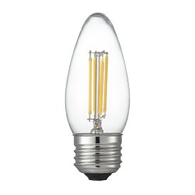 YAZAWA｜ヤザワ C36シャンデリア形LED E26 L色 CL 40W形相当　LDC4LG36C　[E26 /シャンデリア電球形 /40W相当 /電球色 /1個] [E26 /シャンデリア電球形 /40W相当 /電球色 /1個 /全方向タイプ]