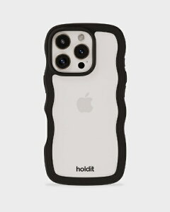 HOLDIT�b�z�[���f�B�b�g iPhone 16 Pro Max�p �w�ʃN���A�ϏՌ��P�[�X Wavy Case Black/Transparent 16419