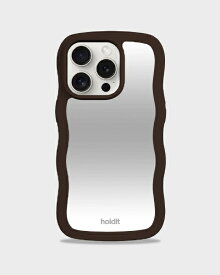 HOLDIT｜ホールディット iPhone 15 Pro用 ミラー耐衝撃ケース Wavy Case Chocolate 16441