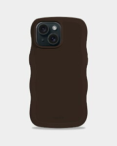 HOLDIT�b�z�[���f�B�b�g iPhone 15/14/13�p �ϏՌ��P�[�X Wavy Case Chocolate 16484