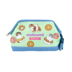 サンスター文具｜sun-star デニムポーチ ワイヤー入 mitte(ミッテ) mofusand ドーナツにゃん S2333864