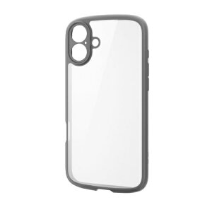 ELECOM�b�G���R�� iPhone 16 Plus �P�[�X �n�C�u���b�h �J�o�[ �Ռ��z�� �y�� ���^ �J���������Y�ی�݌v �X�g���b�v�z�[���t �d�x5H �X�g���b�v�z�[���V�[�g�t TOUGH SLIM LITE �Ɍ��ی� �u���b�N PM-A24