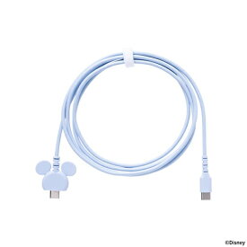HAMEE｜ハミィ USB-C ⇔ USB-Cケーブル [充電 /転送 /1.5m /PD60W /USB2.0] ディズニー ミッキーアイコン ペールブルー 669-983003 [USB-C ⇔ USB-C]