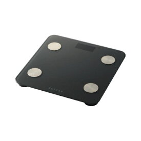 ELECOM｜エレコム 体重計 体組成計 ヘルスメーター Bluetooth スマホ連動 【 体重 体脂肪率 BMI 内臓脂肪レベル 皮下脂肪率 骨格筋率 骨量 基礎代謝 FFMI 9項目測定可 】 筑波大学 産学連携 専用アプリECLEAR Plus エクリア ブラック ブラック HCS-BTFS01BK