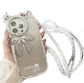 STYLE Promotion｜スタイルプロモーション iPhone 15 luckyBEAR Strap Case SUMACO シルバー SPS-LUBESTCA15-SV