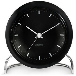 yGg[2{bΏۃ[U[ 9/21z ARNE JACOBSENiAl RuZj uv City Hall Table Clock 11cm black ՁFubN AJ43673