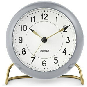 ARNE JACOBSENiAl RuZj uv Station Table clock 11cm grey/white O[ AJ43674