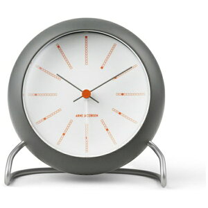 ARNE JACOBSENiAl RuZj uv Bankers Table Clock 11cm dark grey }[uO[ AJ43694