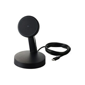 ELECOM｜エレコム ワイヤレス充電器 Qi 認証 Qi2 対応 15W / 7.5W / 5W マグネット式 充電スタンド ケーブル一体 1.5m 置くだけ 充電器 【 Qi2対応 iPhone 各種対応 】 W-MS10BK