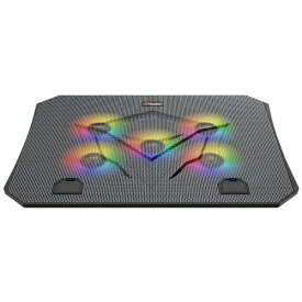 MEETION｜ミーション ノートパソコンクーラースタンド [9〜15.6インチ /USB-A接続] RGBバックライト・冷却ファン・USB-Aハブ搭載 角度調整機能付き ブラック CP3030