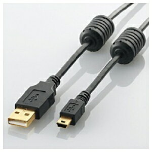 ELECOM�b�G���R�� 5.0m USB2.0�P�[�u�� �yA�z�́yminiB�z [�t�F���C�g�R�A�t�^�C�v] U2C-MF50BK�yrb_ cable_cpn�z