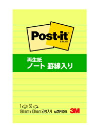 3Mジャパン｜スリーエムジャパン 付箋 ノート罫線入り表紙付き Post-it(ポスト・イット) 660RP-50YN