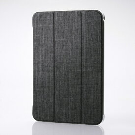ELECOM｜エレコム iPad mini（A17 Pro / 第6世代）用 フラップケース 背面クリア ファブリック 2アングル スリープ対応 ブラック TB-A24SWVCBK